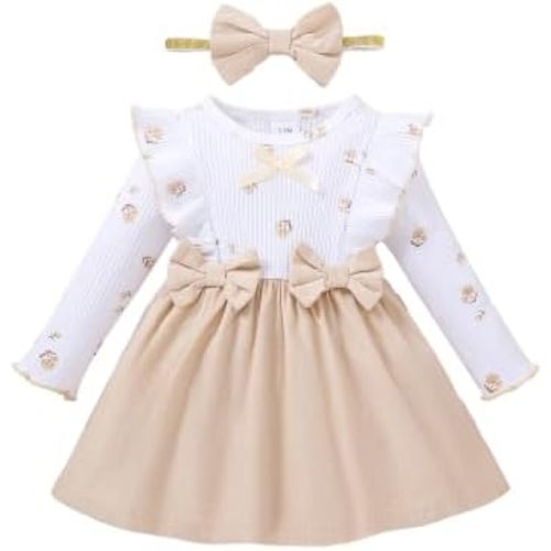 sweetabby Baby Girl Clothes Toddler Dress Long Sleeve Fall Winter Outfits