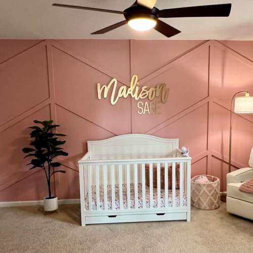 Baby Girl Wooden Name Sign: Nursery Decor, Birch Wood Cutout