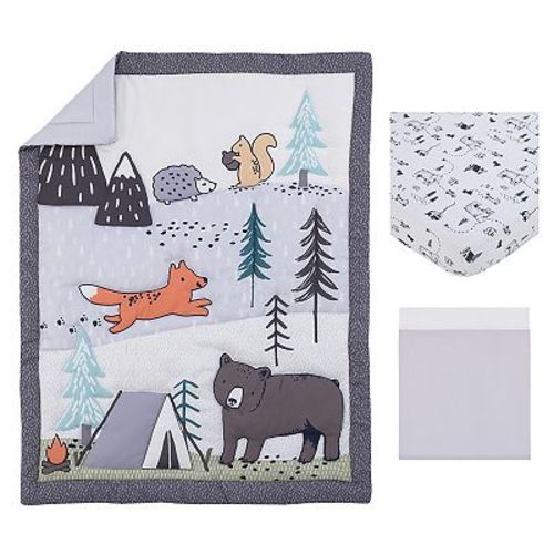 Carter's Woodland Friends 3-Piece Nursery Crib Bedding Set