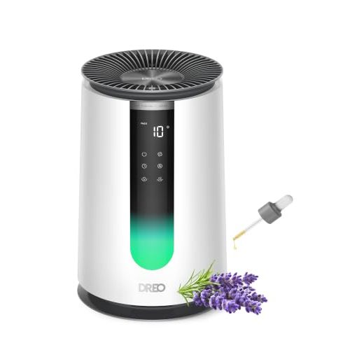 DREO Air Purifier for Home, HEPA Sleep Mode, AHAM VERIFIDE Air Purifiers for Bedroom, Pets, Smoke, Dust, Pollen & Odors, PM2.5 Monitor, Auto & Turbo Mode, 4 Speeds, Scent Diffuser, DR-HAP008(Dreo 338)