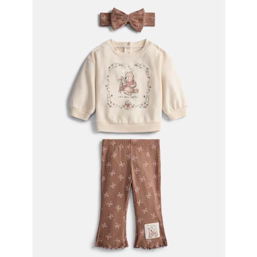 Winnie the Pooh Baby Girl's Graphic Crewneck Sweatshirt, Leggings and Headband, 3 Piece, Sizes 0/3M-24M