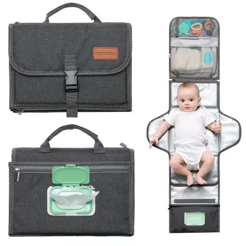 Momcozy - Brandclub - Momcozy Portable Diaper Changing Pad, Large, Fit for 0-12 Months Baby, Waterproof Foldable Changing Mat with Pillow, with Wipes Pocket