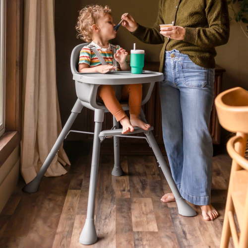 HARPPA 3-in-1 Convertible Baby High Chair,Feeding Chair for Toddlers, Gray