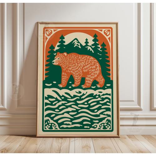 Bear Forest Print | Size A4