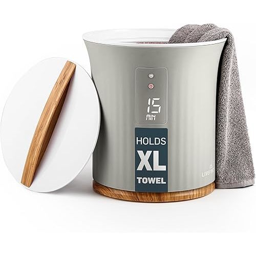 Live Fine Towel Warmer | Bucket Style Luxury Heater with LED Display, Adjustable Timer, Auto Shut-Off | Fits 40” x 70” Oversized Towel