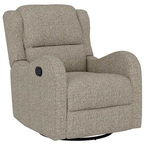 Emerald Home Furnishings Henry Swivel Glider Recliner in Brown