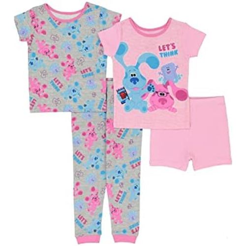 Nickelodeon Unisex Kids' 4-piece Snug-fit Cotton Matching Comfortable Pajama Set, Soft & Cute for Kids