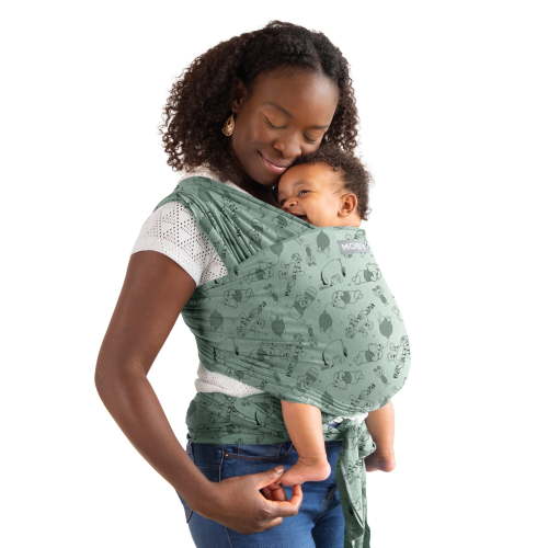 Moby Wrap Featherknit Wrap Baby Carrier in Hundred Acre Woods Adventures