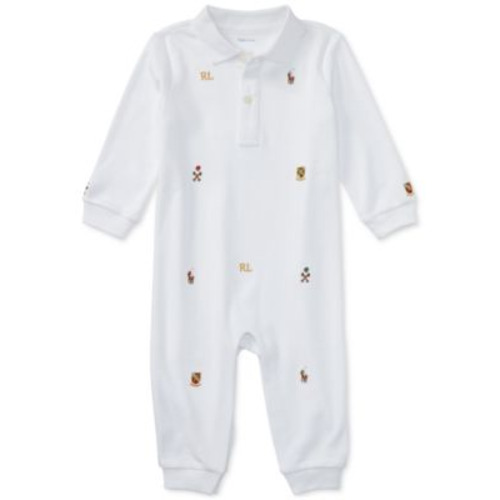 Baby Boys Embroidered Polo Cotton Coverall