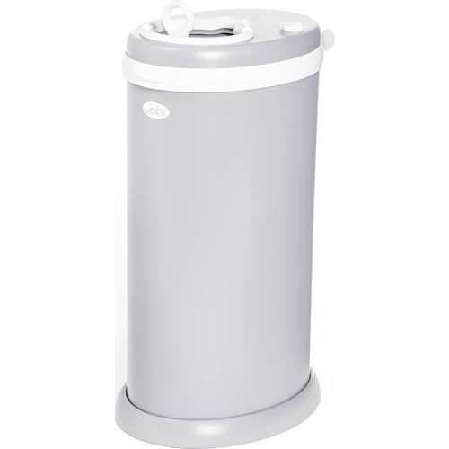 Ubbi Stainless Steel Diaper Pail, No Special Bags, Odor-Locking, Gray | Award-Winning Registry Must-Have, Childproof Safety Lid with Lock, Holds Up To 55 Newborn Diapers, Modern Nursery Essential