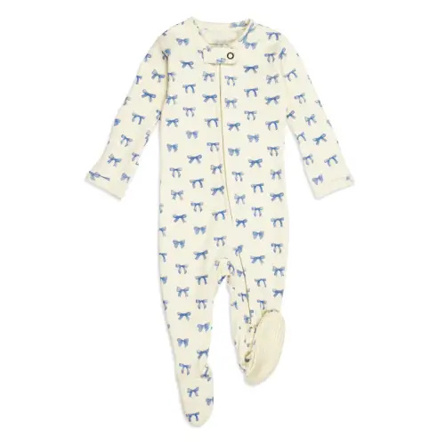 Ribbon | Organic Zipper Footie 0-3m