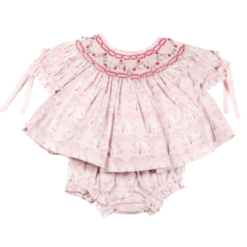 Smocked Pink Peter Rabbit Diaper Set – Little Bear Smocks