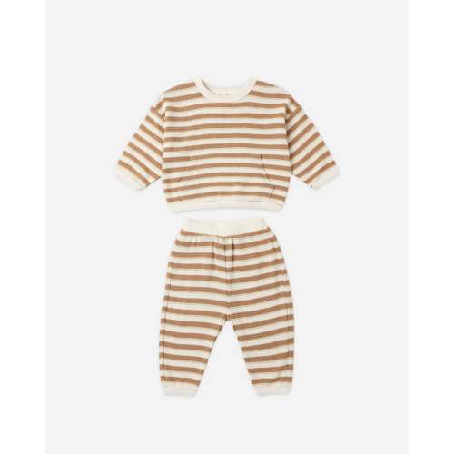 Waffle Slouch Set Spice Stripe – Quincy Mae