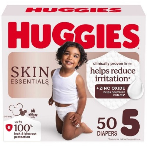 Huggies Skin Essentials Dermatologist Approved Diapers  - Size 5 - 50ct