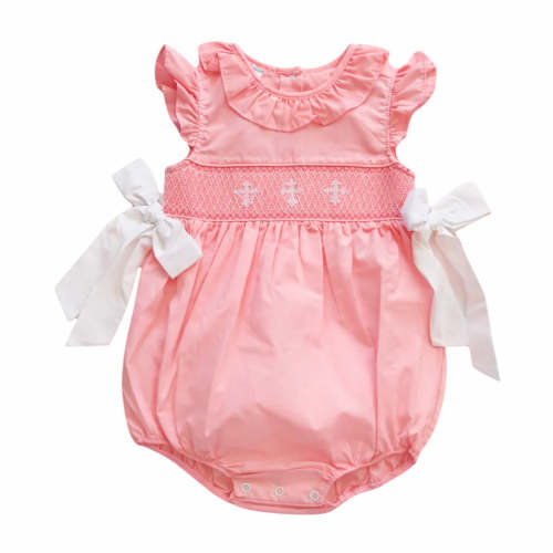 City Beautiful Smocked Cross Girls Bubble