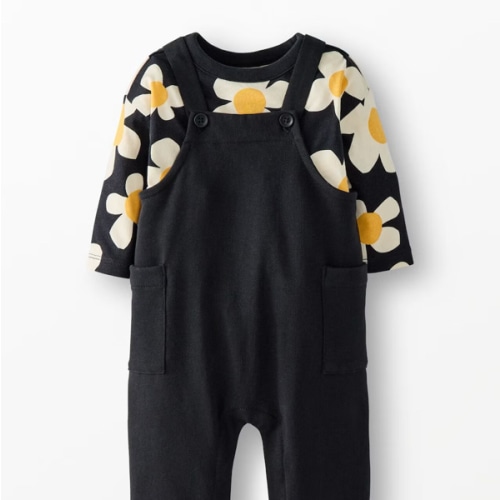 Baby Long Sleeve T-Shirt & French Terry Overalls Set | Hanna Andersson