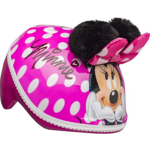 Bell Toddler Bike Helmet, Disney Minnie Mouse Pom Pom Ears, Punch Pink, 48-52cm
