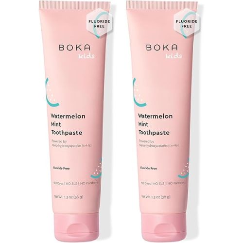 Boka Fluoride Free Toothpaste Nano Hydroxyapatite Toothpaste - Watermelon Mint Flavor, 1.3 oz 2pk