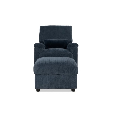 Harmony Blue Accent Swivel Glider & Ottoman