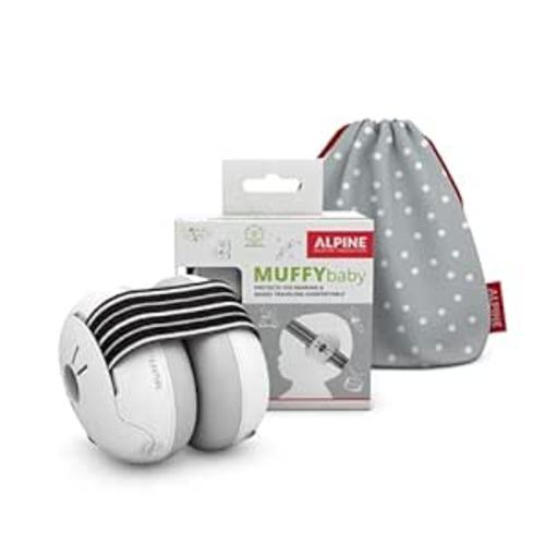 Alpine Muffy Baby - Baby Ear Muffs for Noise Protection up to 36 Months - CE & ANSI Certified - Noise Reduction Baby Headphones - 23dB - Must-have Item for Every Parent - Black