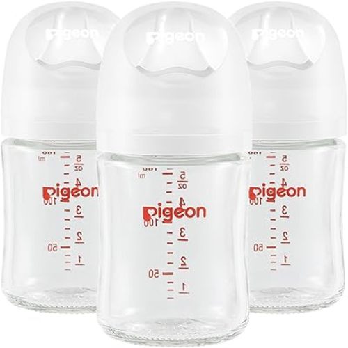 Pigeon - Glass Bottle 5oz (3-Pack) with SS Nipple 0M+