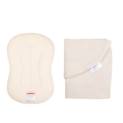 Snuggle Me Lounger Curve + Muslin Cover Set | Natural