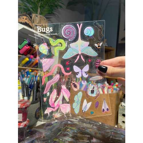 BUGS! Sticker Sheet | Clear Transparent Bug Stickers