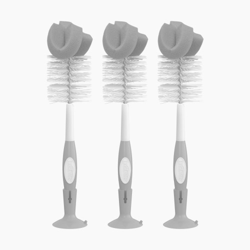 Dr. Brown's Sponge Baby Bottle Cleaning Brush Set - Grey