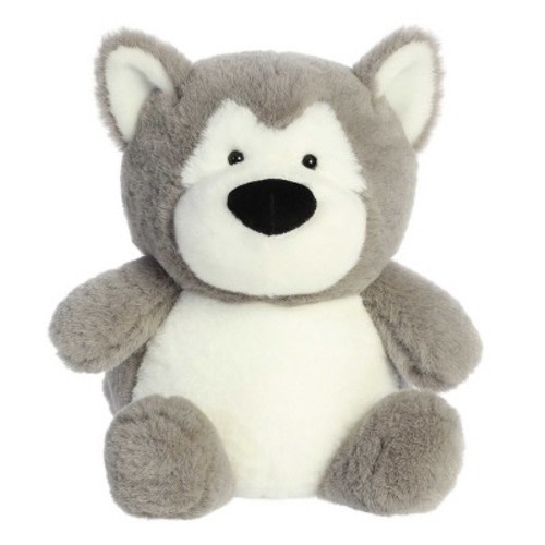 Aurora Medium Hero Husky Stubez Adorable Stuffed Animal Gray 11"