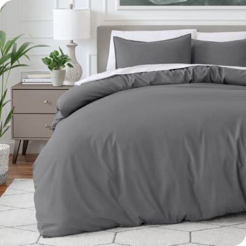 Ultra Soft Easy Care Duvet Cover & Shams by Bare Home (Comforter Not Included) - Full, Grey