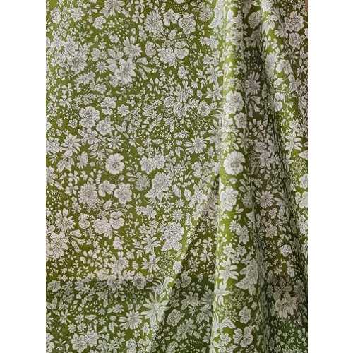 Liberty London Floral Crib Sheet: Caterpillar green Fitted Cover