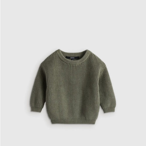 100% Organic Cotton Fisherman Tunic Sweater in Agave