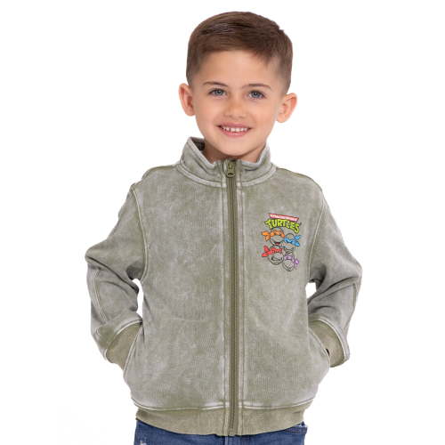 Teenage Mutant Ninja Turtles Toddler Boy Washed Graphic Print Zip Up Jacket, Sizes 12M-5T