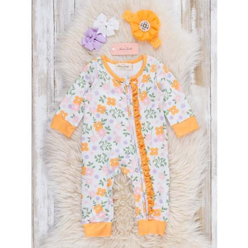 Buttercup Blooms Ruffle Sleeper Pajamas