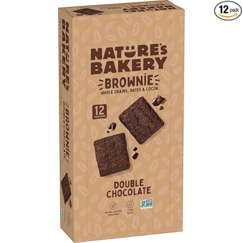 Nature’s Bakery Double Chocolate Brownie Bars, Whole Grains, Dates, and Cocoa, Plant Based, Dairy-Free, Snack Bar, 1 box with 12 Twin Packs (12 Twin Packs)