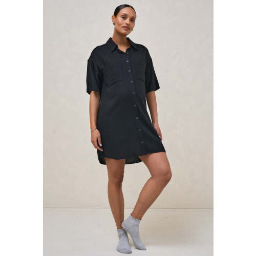 Linen Birthing Gown Black – BAE The Label Australia