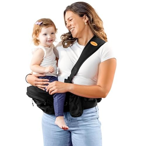 Hip Seat Baby Carrier for Toddlers Featuring the Flexi-Soft Shoulder Strap | Safety Certified, Machine Washable, Adjustable Waist Strap, Detachable Shoulder Strap, Up to 45-lbs, Newborns & Toddlers
