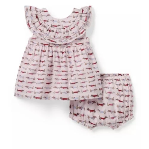 Baby Dachshund Ruffle Matching Set