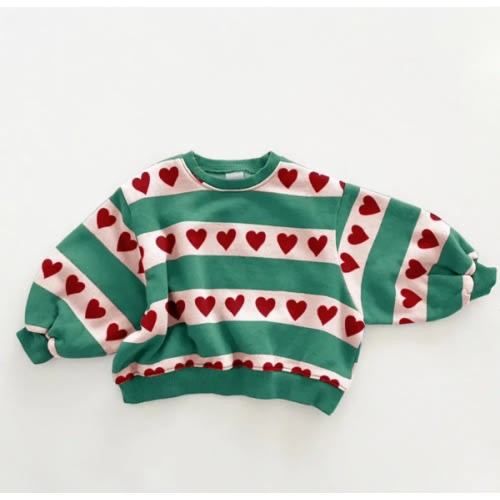 Baby & Kids Heart Stripe Sweatshirt