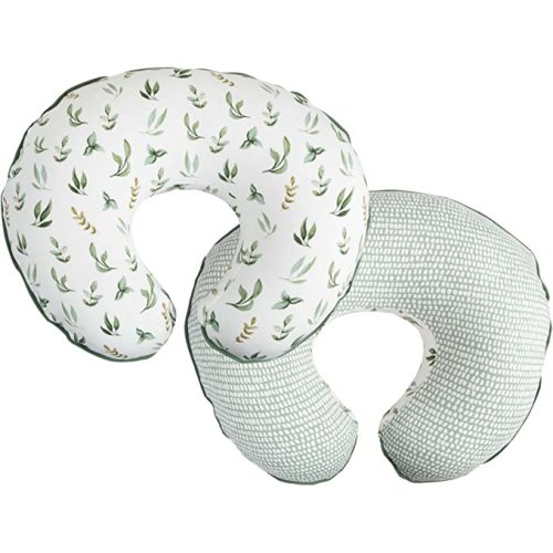 Boppy Nursing Pillow Cover, 100% Organic Cotton, Green Little Leaves, Fits The Original Support Pillow for Breastfeeding and Bottle Feeding, Cover Only