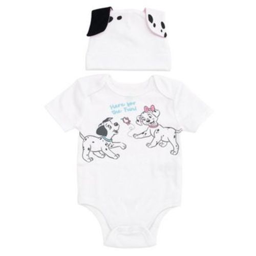 Disney 101 Dalmatians Newborn Baby Boys Cosplay Bodysuit and Hat Set White 101 Dalmatians 3-6 Months