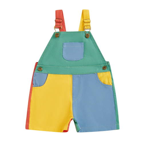 Txlixc Toddler Boy Girl Overalls Shorts Contrast Color Sleeveless Suspender Romper with Adjustble Shoulder Strap
