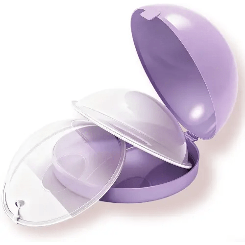 New Model with Plugs! 2PCS Breast Shells, Milk Saver, Wearable Nursing Cups, Protect Sore Nipples for Breastfeeding (Upgrade Purple, 2 Count (Pack of 1))