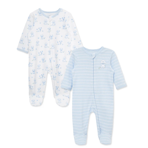 Peppy Puppies 2-Way-Zip Footies (2-Pack)