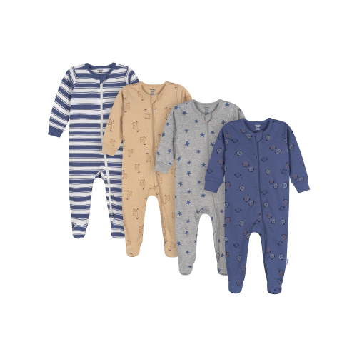Gerber Baby Neutral Sleep N´ Play Footed Pajamas, 4-Pack, Sizes, Newborn - 6/9 Months
