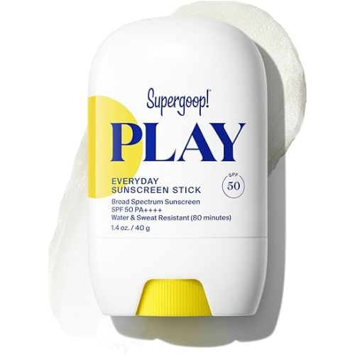 Supergoop! PLAY Everyday Sunscreen Stick SPF 50 - Lightweight, Non-Greasy Formula - Natural Finish - Fragrance Free - Water & Sweat Resistant - All Skin Types - 1.4 fl oz