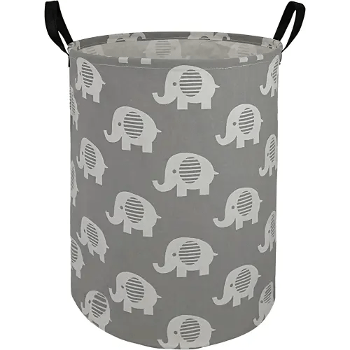 MAIZMZ Toys Box Storage Basket Gift Chest Large Laundry Hamper Kids Gift Canvas Fabric Collapsible Waterproof for Picnic Bedroom Clothes Nursery (Elephant)