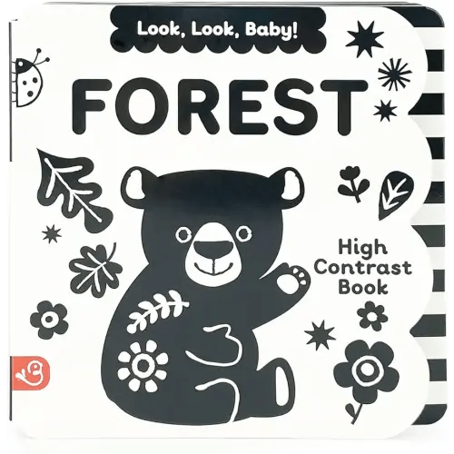 Look, Look, Baby! Forest: Black and White High Contrast Tummy Time Book for Newborns