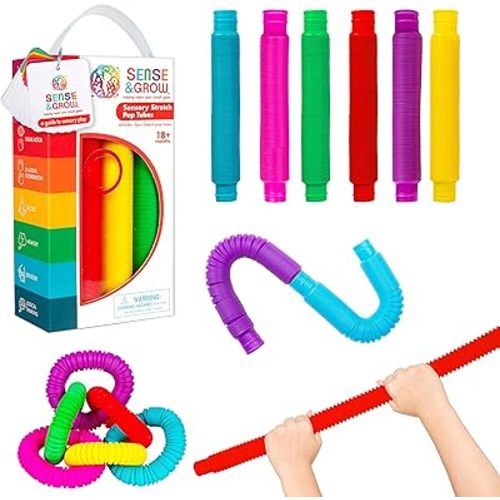 Be Amazing Toys Sense & Grow Sensory Pop Tubes 6-Pack