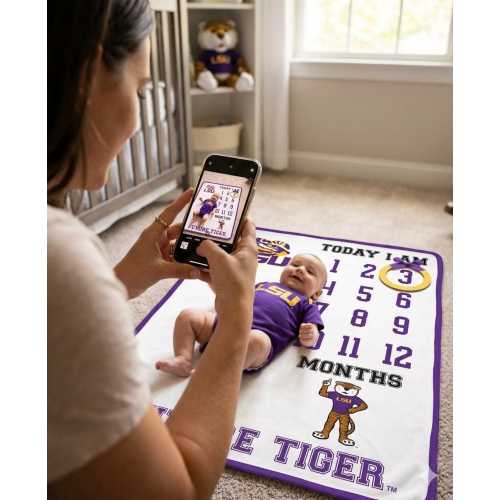 Future Tailgater LSU Tigers Collegiate Licensed Baby Milestone Blanket
